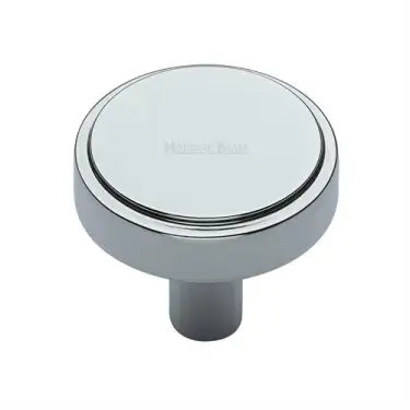 Click Here To Enlarge This Photo Of C3952 38-PC Heritage Brass Cabinet Knob Stepped Disc Design 38mm Polished Chrome finish