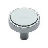 C3952 38-PC Heritage Brass Cabinet Knob Stepped Disc Design 38mm Polished Chrome finish