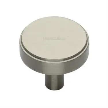 Click Here To Enlarge This Photo Of C3952 38-SN Heritage Brass Cabinet Knob Stepped Disc Design 38mm Satin Nickel finish