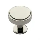 C3954 32-PNF Heritage Brass Cabinet Knob Stepped Disc Design with Rose 32mm Polished Nickel finish