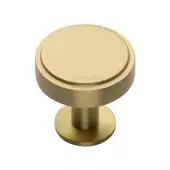 C3954 32-SB Heritage Brass Cabinet Knob Stepped Disc Design with Rose 32mm Satin Brass finish