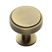 C3954 38-AT Heritage Brass Cabinet Knob Stepped Disc Design with Rose 38mm Antique Brass finish