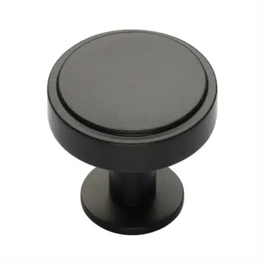 Click Here To Enlarge This Photo Of C3954 38-MB Heritage Brass Cabinet Knob Stepped Disc Design with Rose 38mm Matt Bronze finish