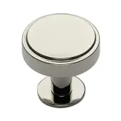 C3954 38-PNF Heritage Brass Cabinet Knob Stepped Disc Design with Rose 38mm Polished Nickel finish