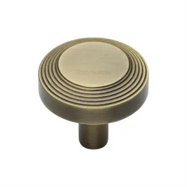 Click Here To Enlarge This Photo Of C3956 32-AT Heritage Brass Cabinet Knob Ridge Design 32mm Antique Brass finish