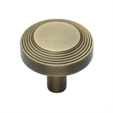 Click Here To Enlarge This Photo Of C3956 38-AT Heritage Brass Cabinet Knob Ridge Design 38mm Antique Brass finish