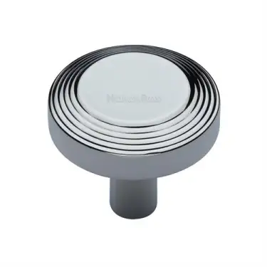 Click Here To Enlarge This Photo Of C3956 38-PC Heritage Brass Cabinet Knob Ridge Design 38mm Polished Chrome finish
