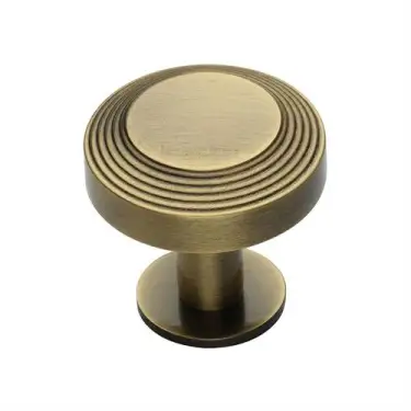Click Here To Enlarge This Photo Of C3958 32-AT Heritage Brass Cabinet Knob Ridge Design with Rose 32mm Antique Brass finish