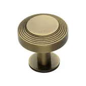 C3958 32-AT Heritage Brass Cabinet Knob Ridge Design with Rose 32mm Antique Brass finish