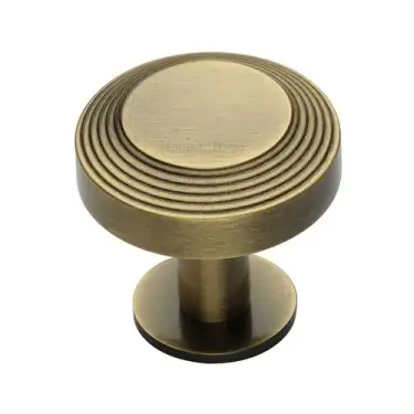 Click Here To Enlarge This Photo Of C3958 38-AT Heritage Brass Cabinet Knob Ridge Design with Rose 38mm Antique Brass finish