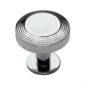 C3958 38-PC Heritage Brass Cabinet Knob Ridge Design with Rose 38mm Polished Chrome finish