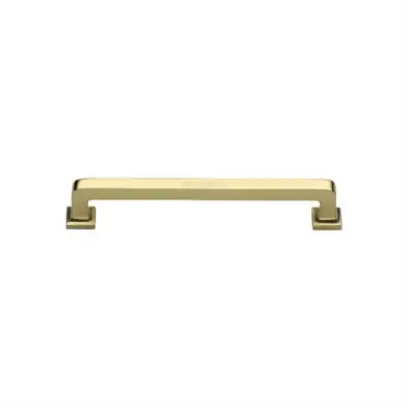 Click Here To Enlarge This Photo Of C3964 101-PB Heritage Brass Cabinet Pull Square Vintage Design 101mm ctc Polished Brass Finish