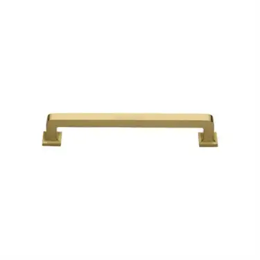 Click Here To Enlarge This Photo Of C3964 101-SB Heritage Brass Cabinet Pull Square Vintage Design 101mm ctc Satin Brass Finish