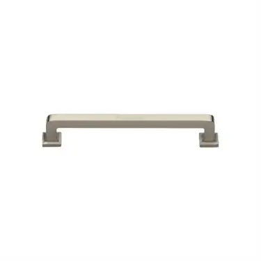 Click Here To Enlarge This Photo Of C3964 101-SN Heritage Brass Cabinet Pull Square Vintage Design 101mm ctc Satin Nickel Finish