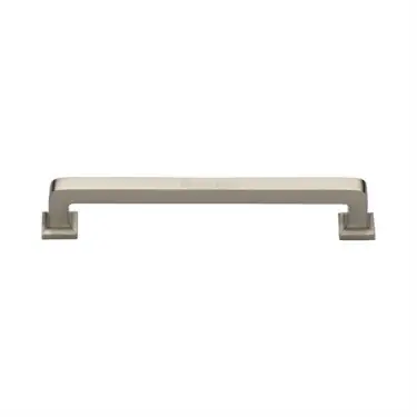 Click Here To Enlarge This Photo Of C3964 152-SN Heritage Brass Cabinet Pull Square Vintage Design 152mm ctc Satin Nickel Finish