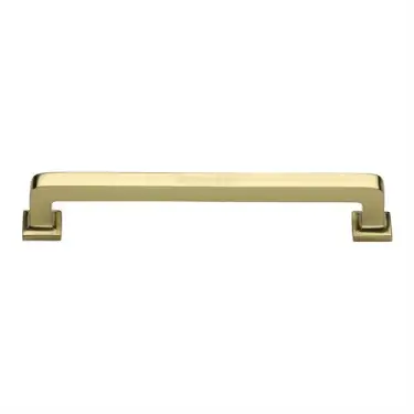 Click Here To Enlarge This Photo Of C3964 203-PB Heritage Brass Cabinet Pull Square Vintage Design 203mm ctc Polished Brass Finish