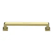 C3964 203-PB Heritage Brass Cabinet Pull Square Vintage Design 203mm ctc Polished Brass Finish