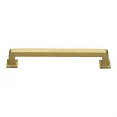 C3964 203-SB Heritage Brass Cabinet Pull Square Vintage Design 203mm ctc Satin Brass Finish