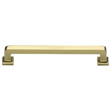 Click Here To Enlarge This Photo Of C3964 254-PB Heritage Brass Cabinet Pull Square Vintage Design 254mm ctc Polished Brass Finish