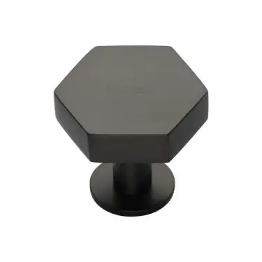 Click Here To Enlarge This Photo Of C4345 32-MB Heritage Brass Cabinet Knob Hexagon Design with Rose 32mm Matt Bronze finish