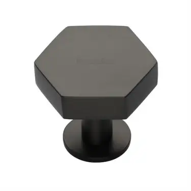 Click Here To Enlarge This Photo Of C4345 38-MB Heritage Brass Cabinet Knob Hexagon Design with Rose 38mm Matt Bronze finish