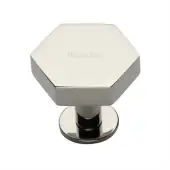 C4345 38-PNF Heritage Brass Cabinet Knob Hexagon Design with Rose 38mm Polished Nickel finish