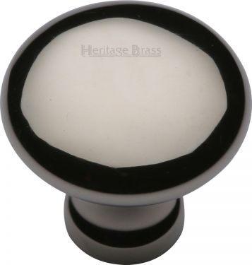 Click Here To Enlarge This Photo Of C113 32-PNF Heritage Brass Cabinet Knob Victorian Round Design 32mm Polished Nickel Finish