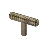 C4415-AT Heritage Brass Cabinet Knob Knurled T-Bar Design 45mm Antique Brass finish