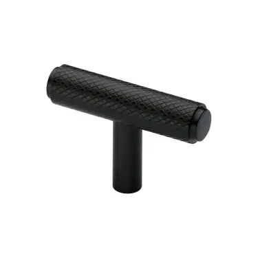 Click Here To Enlarge This Photo Of C4415-BKMT Heritage Brass Cabinet Knob Knurled T-Bar Design 45mm Matt Black finish