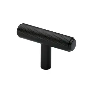 C4415-BKMT Heritage Brass Cabinet Knob Knurled T-Bar Design 45mm Matt Black finish