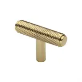C4415-PB Heritage Brass Cabinet Knob Knurled T-Bar Design 45mm Polished Brass finish