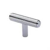 C4415-PC Heritage Brass Cabinet Knob Knurled T-Bar Design 45mm Polished Chrome finish