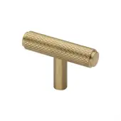 C4415-SB Heritage Brass Cabinet Knob Knurled T-Bar Design 45mm Satin Brass finish