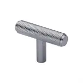 C4415-SC Heritage Brass Cabinet Knob Knurled T-Bar Design 45mm Satin Chrome finish