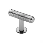 C4416-PC Heritage Brass Cabinet Knob Knurled T-Bar Design with Rose 45mm Polished Chrome finish