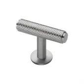 C4416-SN Heritage Brass Cabinet Knob Knurled T-Bar Design with Rose 45mm Satin Nickel finish
