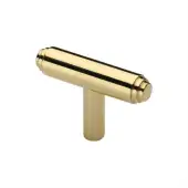 C4445-PB Heritage Brass Cabinet Knob Stepped T-Bar Design 45mm Polished Brass finish