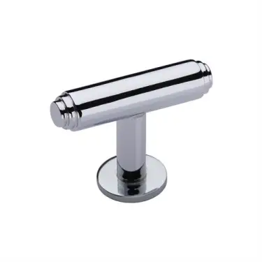 Click Here To Enlarge This Photo Of C4447-PC Heritage Brass Cabinet Knob Stepped T-Bar Design with Rose 45mm Polished Chrome finish