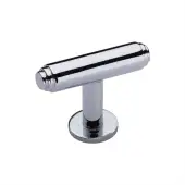 C4447-PC Heritage Brass Cabinet Knob Stepped T-Bar Design with Rose 45mm Polished Chrome finish