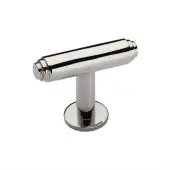 C4447-PNF Heritage Brass Cabinet Knob Stepped T-Bar Design with Rose 45mm Polished Nickel finish