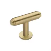C4447-SB Heritage Brass Cabinet Knob Stepped T-Bar Design with Rose 45mm Satin Brass finish
