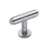 C4447-SC Heritage Brass Cabinet Knob Stepped T-Bar Design with Rose 45mm Satin Chrome finish