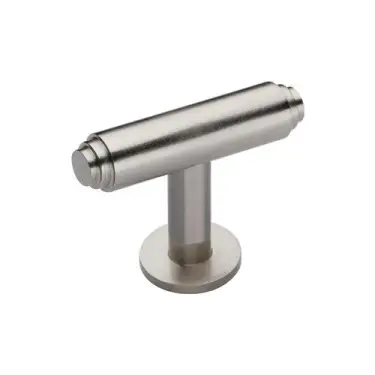 Click Here To Enlarge This Photo Of C4447-SN Heritage Brass Cabinet Knob Stepped T-Bar Design with Rose 45mm Satin Nickel finish
