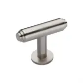 C4447-SN Heritage Brass Cabinet Knob Stepped T-Bar Design with Rose 45mm Satin Nickel finish