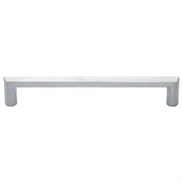 Click Here To Enlarge This Photo Of C4473 254-SC Heritage Brass Cabinet Pull Hex Profile Design 254mm ctc Satin Chrome Finish