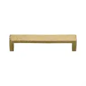 C4525 101-SB Heritage Brass Cabinet Pull Hammered Wide Metro Design 101mm ctc Satin Brass Finish
