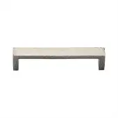 C4525 101-SN Heritage Brass Cabinet Pull Hammered Wide Metro Design 101mm ctc Satin Nickel Finish