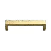 C4525 128-PB Heritage Brass Cabinet Pull Hammered Wide Metro Design 128mm ctc Polished Brass Finish