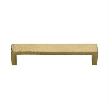 Click Here To Enlarge This Photo Of C4525 128-SB Heritage Brass Cabinet Pull Hammered Wide Metro Design 128mm ctc Satin Brass Finish