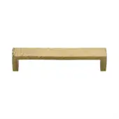 C4525 128-SB Heritage Brass Cabinet Pull Hammered Wide Metro Design 128mm ctc Satin Brass Finish